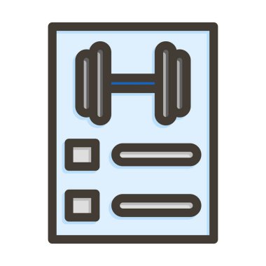 Kişisel ve ticari kullanım için Renk Simgesi Doldurulmuş Görev Listesi Vektör Kalın Çizgisi