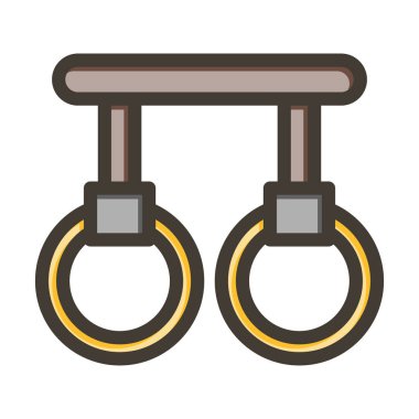 Jimnastik Halkaları Kalın Çizgisi Kişisel ve Ticari Kullanım İçin Renk Simgesi Dolduruldu