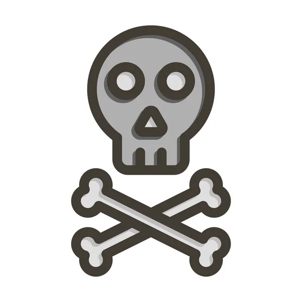 Skull Vector Thick Line Colors Icon Für Den Persönlichen Und — Stockvektor