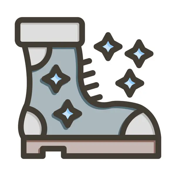 Толстая Линия Обуви Заполненные Цвета Значок Личного Коммерческого Использования — стоковый вектор