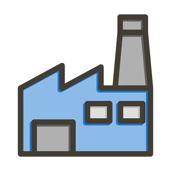 个人和商业用途的工厂矢量填充色线图标 — 图库矢量图片