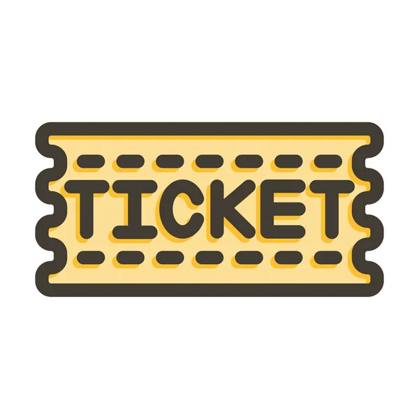 Ticket Vector Thick Line Filled Colors Icon Personal Commercial Use — Stock Vector
