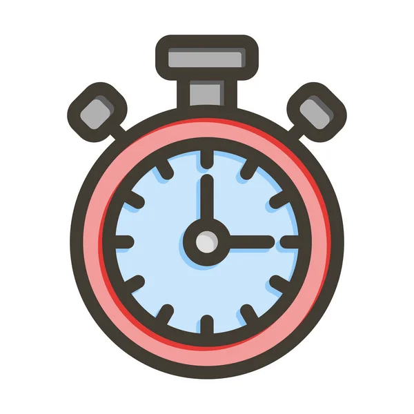 Icône Remplissante Couleurs Ligne Épaisse Vecteur Horloge Pour Usage Personnel — Image vectorielle