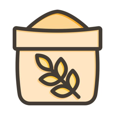 Un Vektörü Kalın Çizgisi Kişisel ve Ticari Kullanım İçin Renk Simgesi Dolduruldu