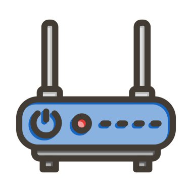 Wifi Yönlendirici Kalın Çizgi Renk Simgesi Kişisel ve Ticari Kullanım İçin Dolduruldu