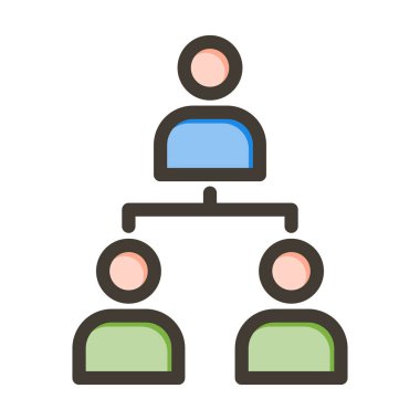 Takım Vektörü Kalın Çizgisi Kişisel ve Ticari Kullanım için Renk Simgesi Dolduruldu