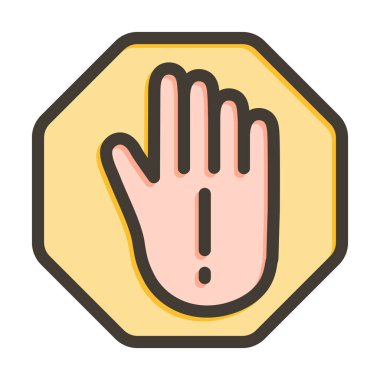 Kişisel ve Ticari Kullanım İçin Renk Simgesi Doldurulmuş Önleme Vektörü Kalın Çizgisi