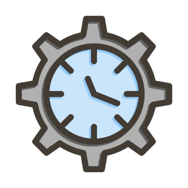 Kişisel ve ticari kullanım için Renk Simgesi Doldurulmuş Zaman Vektörü Kalın Çizgisi