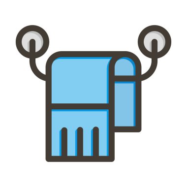 Kişisel ve ticari kullanım için Renk Simgesi Doldurulmuş Havlu Vektörü Kalın Çizgisi