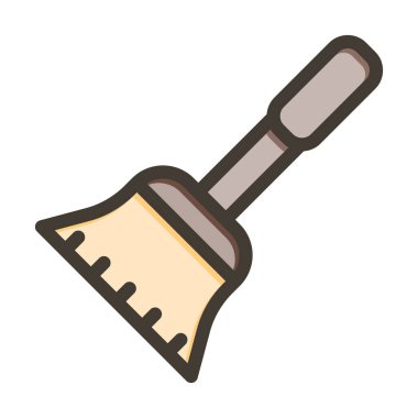 Kişisel ve ticari kullanım için Renk Simgesi Doldurulmuş Duster Vektör Kalın Çizgisi