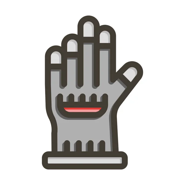 Wired Glove Vector Thick Line Colors Icon Für Den Persönlichen — Stockvektor
