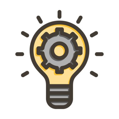 İcat Vektörü Kalın Çizgisi Kişisel ve Ticari Kullanım İçin Renk Simgesi Dolduruldu