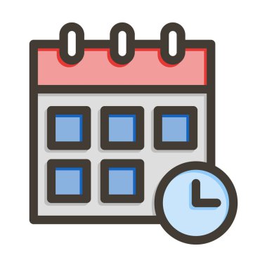 Kişisel ve Ticari Kullanım İçin Renk Simgesi Doldurulmuş Vektör Kalın Çizgisi Zamanlaması