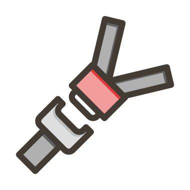 Güvenlik Kemeri Kalın Çizgisi Kişisel ve Ticari Kullanım İçin Renk Simgesi Dolduruldu