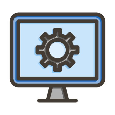 Kişisel ve Ticari Kullanım İçin Renk Simgesi Doldurulmuş Sistem Vektörü Kalın Çizgisi