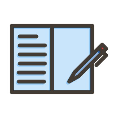 Günlük Vektör Kalın Çizgisi Kişisel ve Ticari Kullanım için Renk Simgesi Dolduruldu