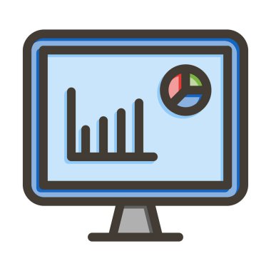Analitik Vektör Kalın Çizgisi Kişisel ve Ticari Kullanım için Renk Simgesi Dolduruldu