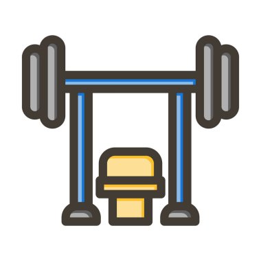 Bench Basın Vektörü Kalın Çizgisi Kişisel ve Ticari Kullanım için Renk Simgesi Dolduruldu