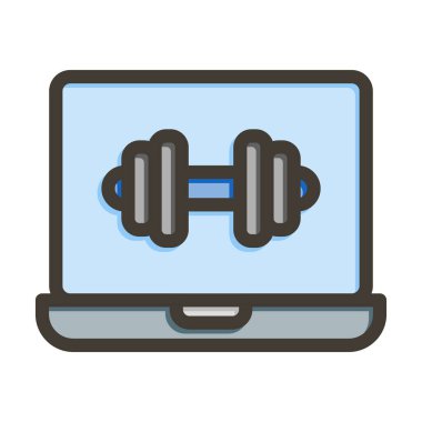 Çevrimiçi İdman Vektörü Kalın Çizgisi Kişisel ve Ticari Kullanım İçin Renk Simgesi Dolduruldu