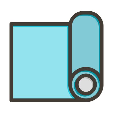 Jimnastikçi Mat Vektör Kalın Çizgisi Kişisel ve Ticari Kullanım için Renk Simgesi Dolduruldu