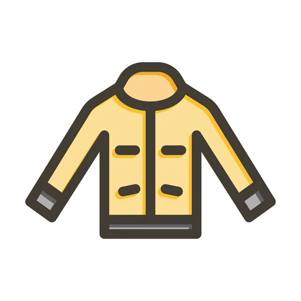 個人および商業使用のための運転者のジャケットのベクターの厚いラインによって満たされる色のアイコン — ストックベクタ