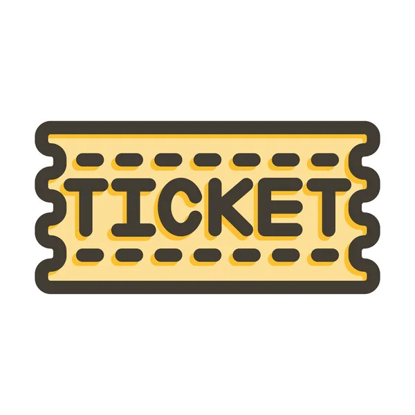 Ticket Vector Thick Line Colors Icon Für Den Persönlichen Und — Stockvektor
