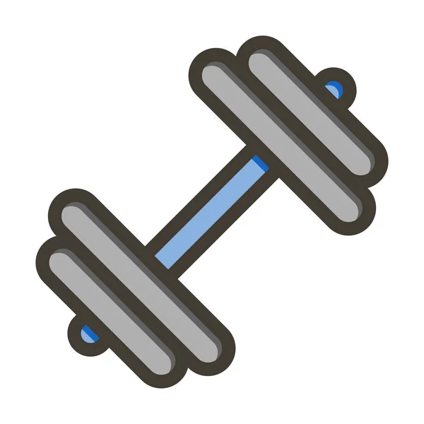 Kurzhantel Vector Thick Line Colors Icon Für Den Persönlichen Und — Stockvektor