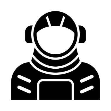 Kişisel ve Ticari Kullanım İçin Kozmonot Vektörü Glyph Simgesi