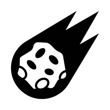 Kişisel ve Ticari Kullanım İçin Meteor Vektörü Glyph Simgesi