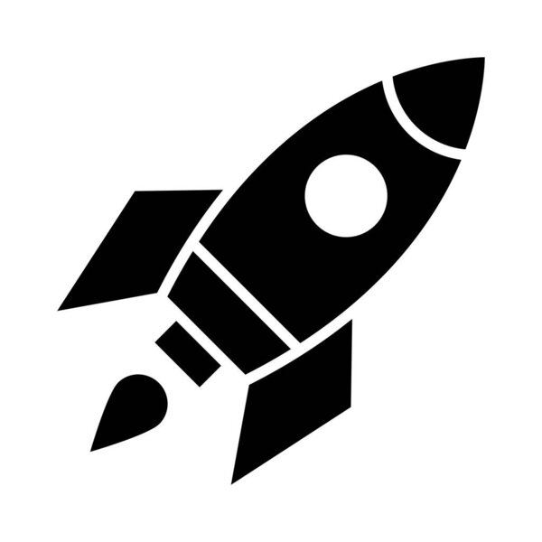 Rocket Vector Glyph Icon For Personal And Commercial Use