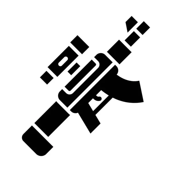 Light Machine Gun Vector Glyph Ikona Pro Osobní Komerční Použití — Stockový vektor