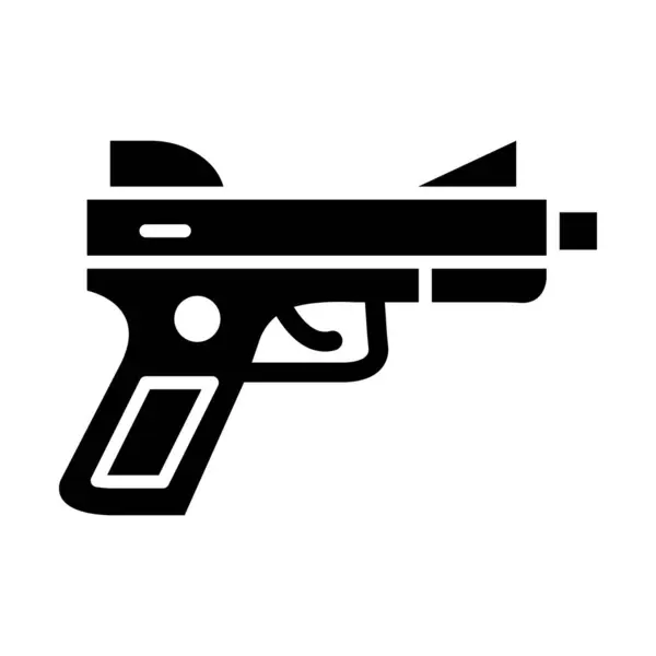 Pistol Vector Glyph Icon Personal Commercial Use — Stock Vector