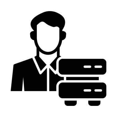 Kişisel ve Ticari Bizler için Veri Denetleyici Vektör Kabartma Simgesi