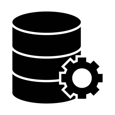 Kişisel ve Ticari Bizler için Veri İşlemci Vektörü Glyph Simgesi