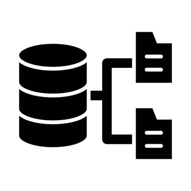 Kişisel ve Ticari Bizler için Veri Depolama Vektörü Glyph Simgesi