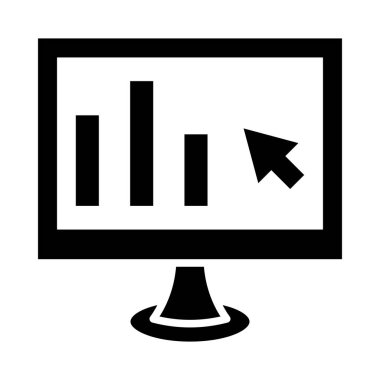 Kişisel ve Ticari Kullanım İçin Tıklama Akımı Analiz Vektörü Glyph Simgesi