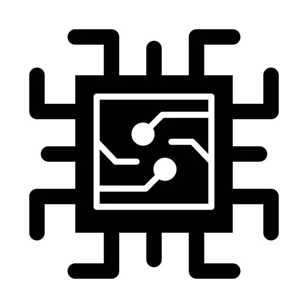 Chip Vector Glyph Icono Para Nosotros Personales Comerciales — Archivo Imágenes Vectoriales