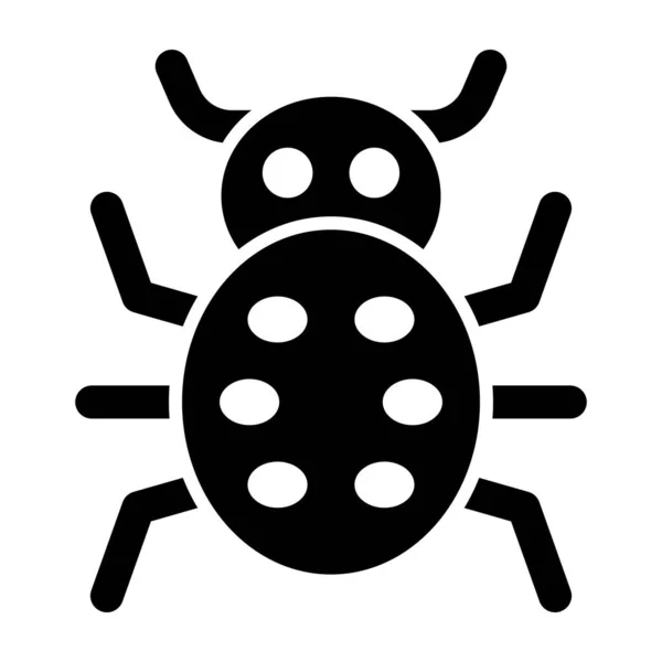 Icona Glyph Vettoriale Bug Uso Personale Commerciale — Vettoriale Stock