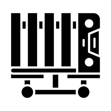 Kişisel ve ticari kullanım için yağ ısıtıcı vektörü kabartma simgesi