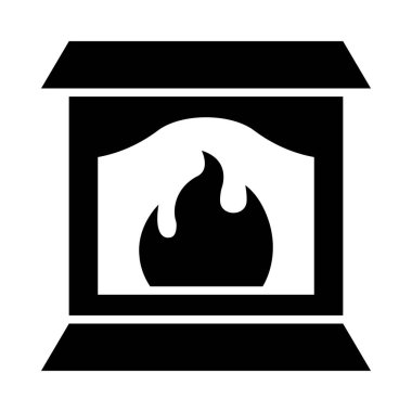 Kişisel ve ticari kullanım için şömine Vektörü Kabartma Simgesi