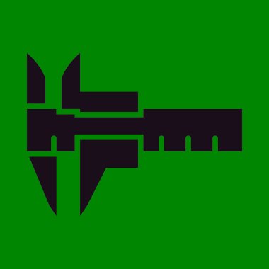 Kişisel ve ticari kullanım için Caliper Vektör Glyph Simgesi