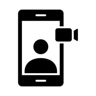 Kişisel ve ticari kullanım için Video Çağrısı Vektörü Glyph Simgesi