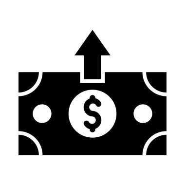 Kişisel ve ticari kullanım için Para Vektörü Glyph Simgesi Gönder