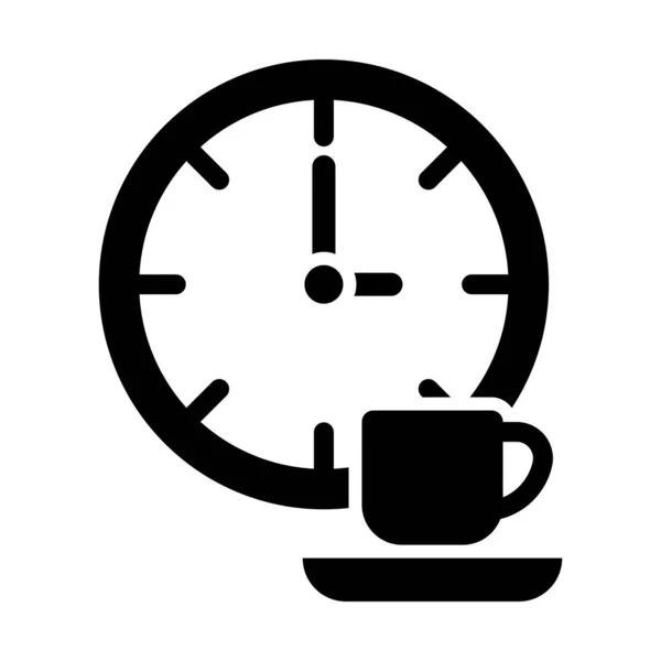 Coffee Break Vector Glyph Icon Personal Commercial Use — Stock Vector