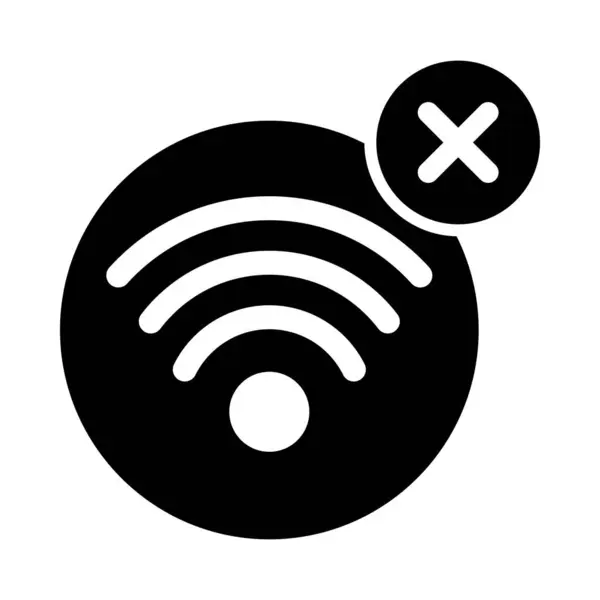 Geen Wifi Vector Glyph Icon Voor Persoonlijk Commercieel Gebruik — Stockvector