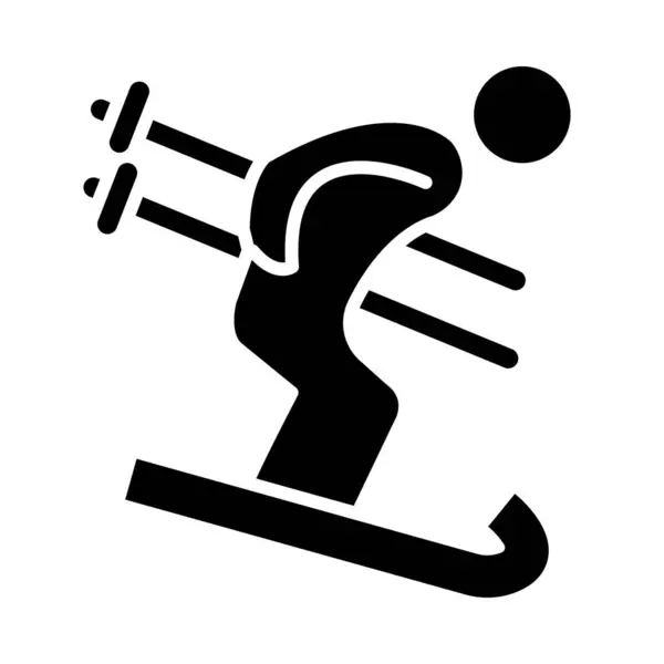 Skis Vector Glyph Icon Für Den Persönlichen Und Kommerziellen Gebrauch — Stockvektor