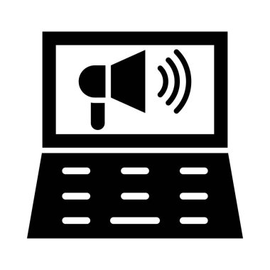 Kişisel ve Ticari Kullanım İçin Dijital Pazarlama Vektörü Glyph Simgesi