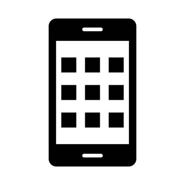 Kişisel ve Ticari Kullanım İçin Akıllı Telefon Vektörü Glyph Simgesi
