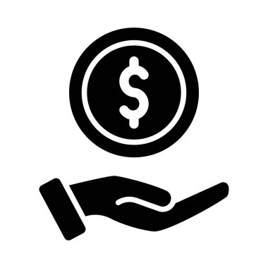 Kişisel ve Ticari Kullanım İçin Bağış Vektörü Glyph Simgesi