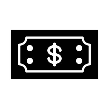 Kişisel ve Ticari Kullanım İçin Banknote Vektörü Glyph Simgesi
